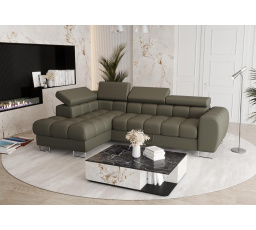 Rohová sedacia súprava ASPEN MINI prírodná koža 260x170 cm - ľavá, Olivová koža