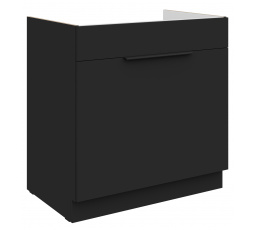 Dolná skrinka SIENA - 80 ZL 1S BB, Čierna mat/Čierna mat