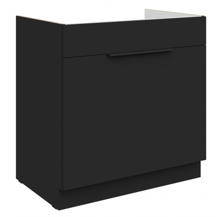 Dolná skrinka SIENA - 80 ZL 1S BB, Čierna mat/Čierna mat