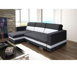 Rohová sedacia súprava Rimini L sivá/EKO biela