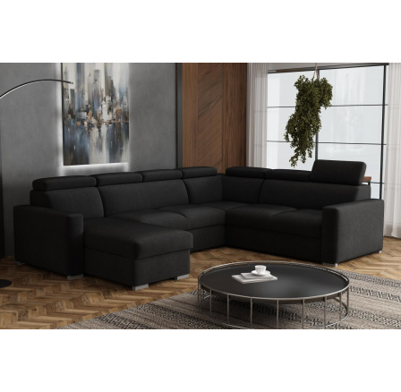 Sedacia súprava Petrit U ľavá Kronos čierna