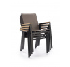 Jedálenská stolička FIERRO, čierna / popolavá / hnedá