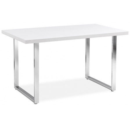 RING - jedálenský stôl (RINGH) biely lesk/chrómové nohy - kolekcia (S) (K150-Z)