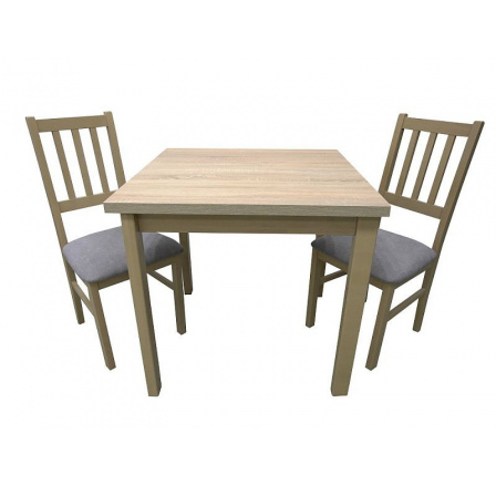Jedálenský set MILÉNIUM 5, stôl + 2 stoličky, dub sonoma