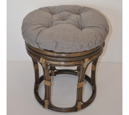 Ratanová stolička veľká hnedá poduška sivé akcenty