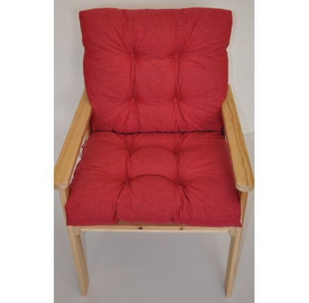 Poduška na záhradné kreslo s nízkym operadlom - látka vínový melír