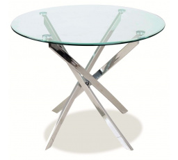 Jedálenský stôl AGIS, transparentný/chróm