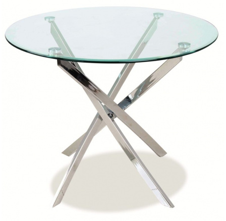 Jedálenský stôl AGIS, transparentný/chróm