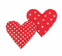 Vankúšik srdiečko SADA 2ks bodka a srdiečka červená