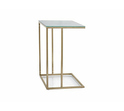 Konferenčný stôl SYMPHONY G, Efekt bieleho mramoru/Zlatá