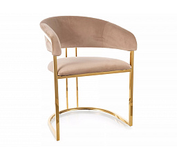 Jedálenská stolička TULIPE VELVET, Béžová Bluvel 28/Zlatá