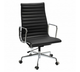 Fotel biurowy CH1191T czarna skóra/chrom