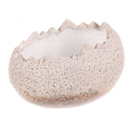 Obal na květiny - keramické vajíčko, vel. M, krémové