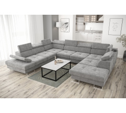 Rohová sedacia súprava GALAXY MAX I s funkciou spania 280x350x225 - sivá, pravá