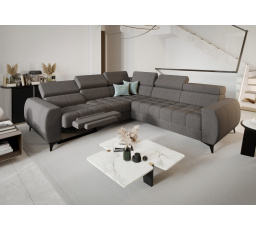 Rohová sedacia súprava PORTO II, relax 255X258 cm - sivá, ľavá