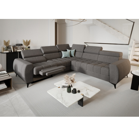 Rohová sedacia súprava PORTO II, relax 255X258 cm - sivá, ľavá Rohová sedacia súprava PORTO II, relax 255X258 cm - sivá, ľavá