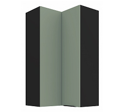 Horní rohová skříňka ARIA - 60x60 GN-108 2F (90°), Černá/Aquamarine