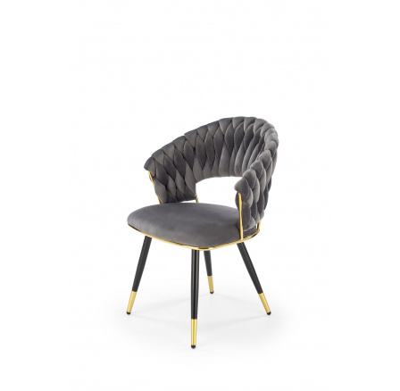 Jedálenská stolička K551, sivá/čierna/zlatá