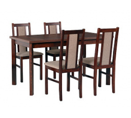Jedálenský set MILÉNIUM 2, stôl + 4 stoličky, orech