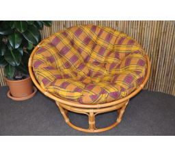 Ratanový papasan 100 cm medový vankúš okrová