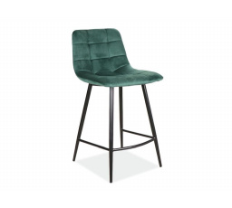 Barová stolička MILA H-2 Velvet, zelená Bluvel 78/čierna matná