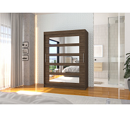 Posuvná skriňa so zrkadlom MURANI 150 Choco+Choco