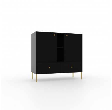 Komoda 2D 2S 2P Tili Čierna+Čierna