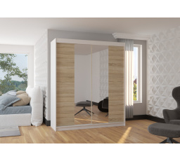 Posuvná skriňa so zrkadlom BALANCE 180 Biela+Sonoma
