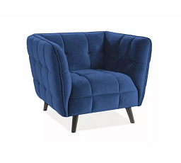 Kreslo CASTELLO 1 Velvet, modrá Bluvel 86/wenge