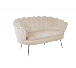 Sofa SF1-FXJG zamatová béžová, nohy strieborné