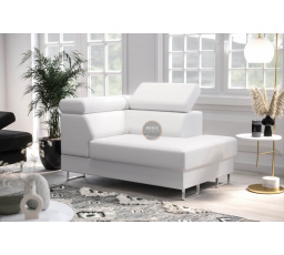 Kreslo leňoška GALAXY prírodná koža - Pravá strana, Biela koža